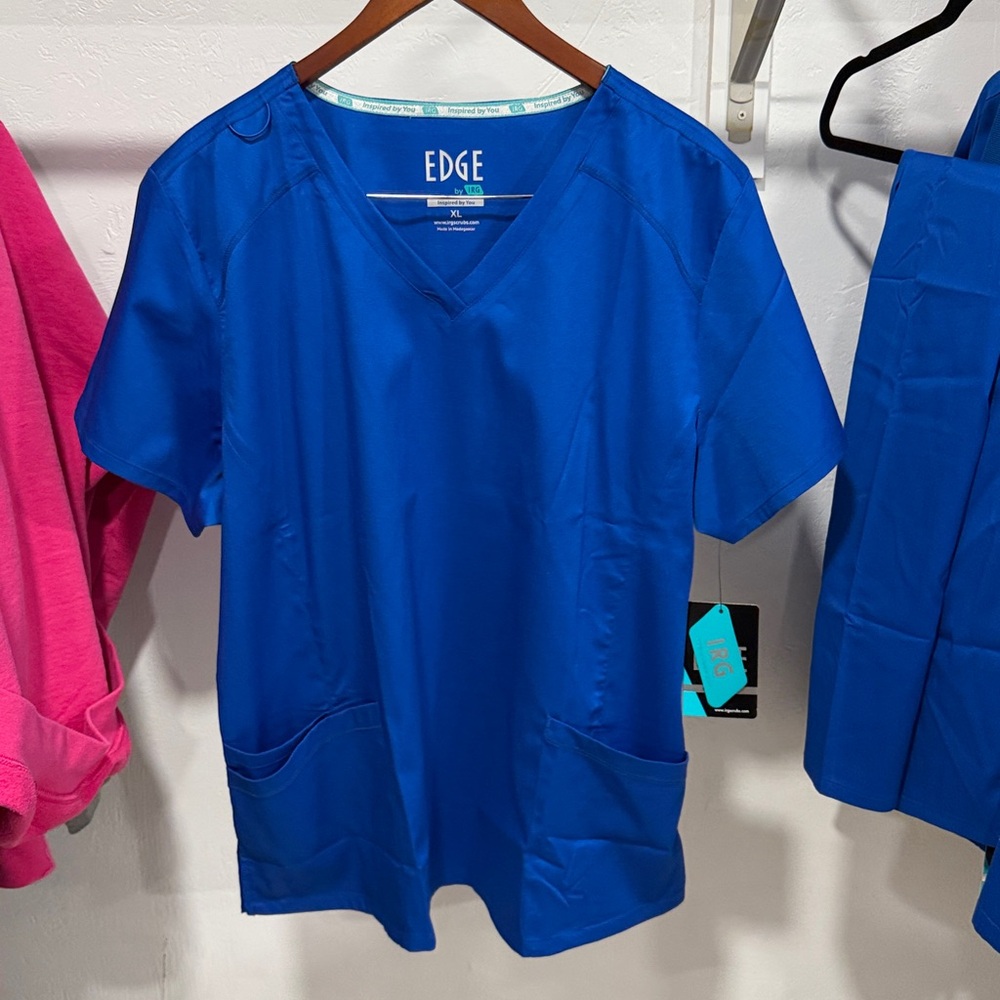 IRG Edge Royal Blue V-Neck Medical Scrub Top